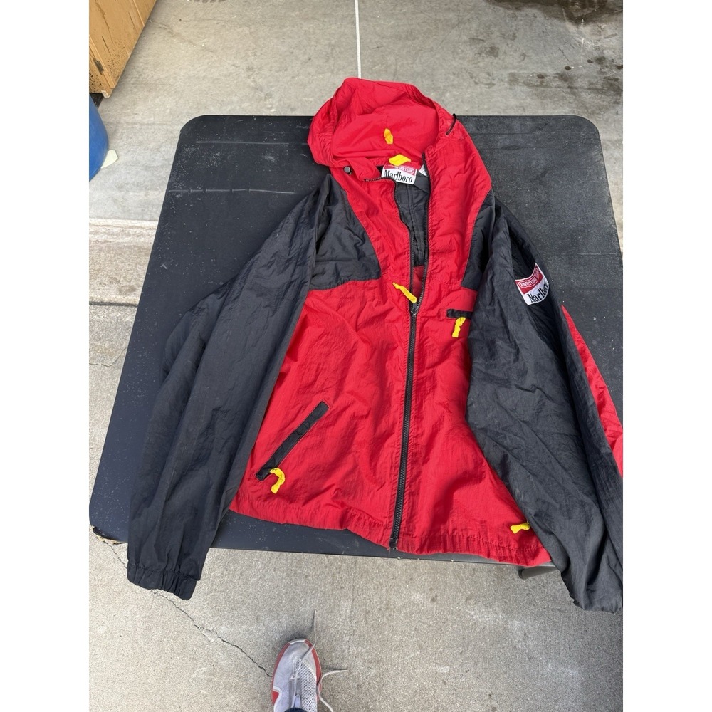 Vintage Marlboro Adventure Team Jacket Red Black Windbreaker XL 90s